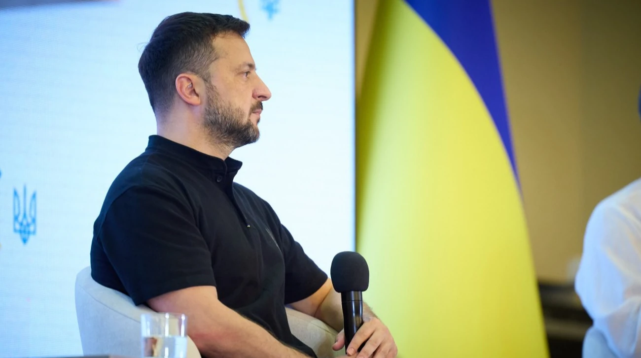 Володимир Зеленський під час інтерв'ю американській блогерці