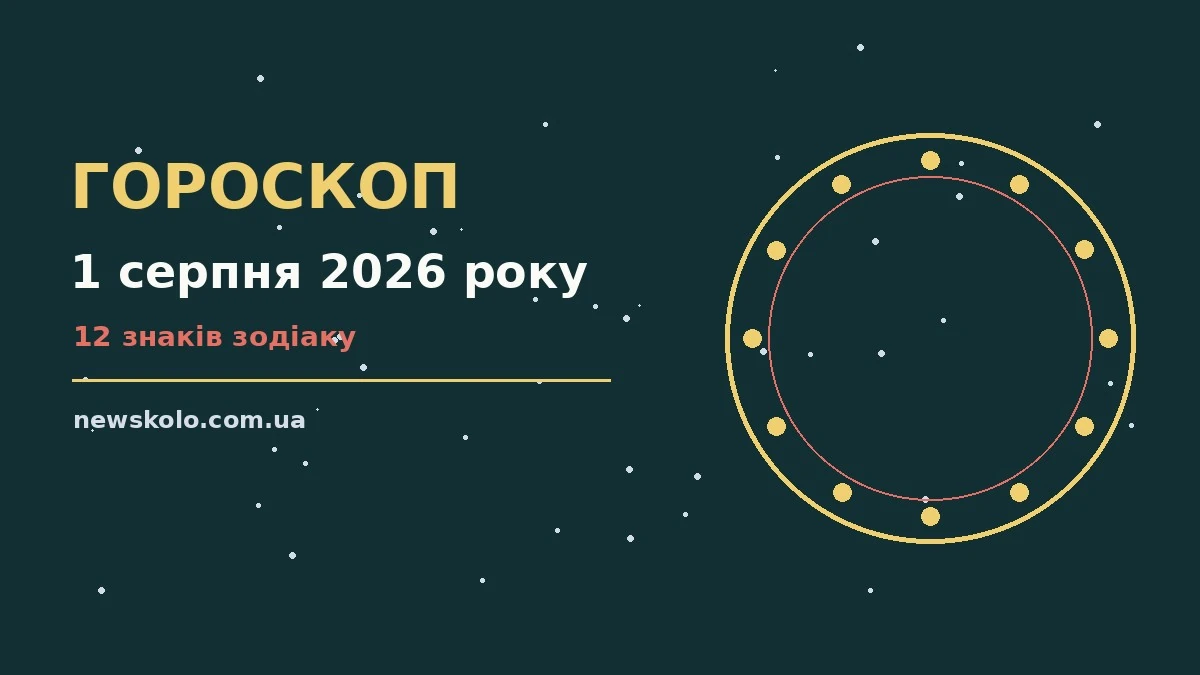 Зоряне небо над міським парком у теплий літній вечір, символ гороскопу на 1 серпня 2026 року