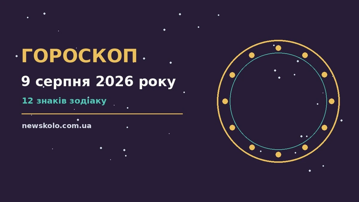 Недільний гороскоп на 9 серпня 2026 року: символи знаків Зодіаку, чашка чаю, відкритий блокнот і сонячне світло на столі